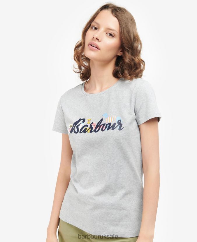 Southport T-Shirt Barbour Women R08LB61734 Clothing Light Grey Marl