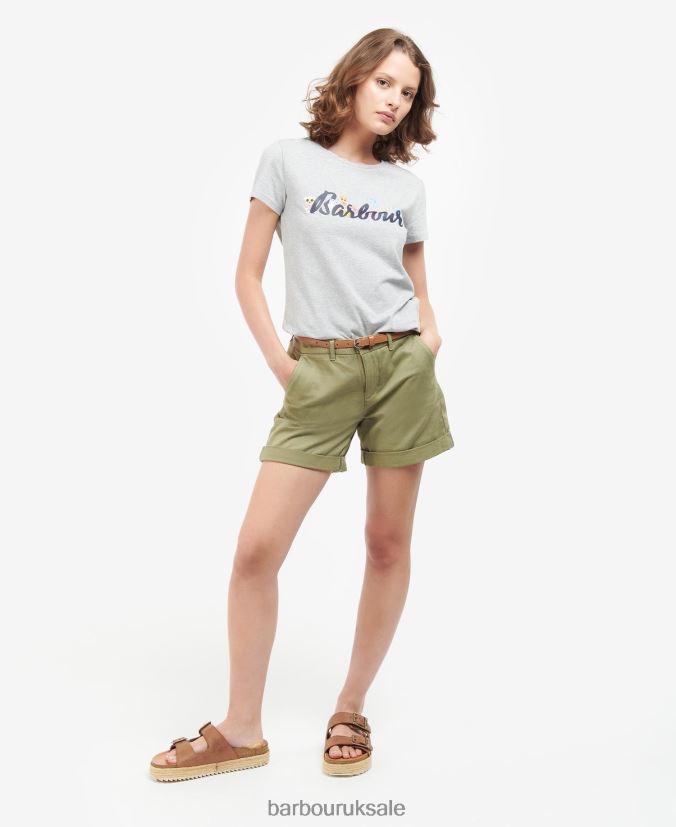 Southport T-Shirt Barbour Women R08LB61734 Clothing Light Grey Marl