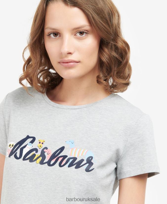 Southport T-Shirt Barbour Women R08LB61734 Clothing Light Grey Marl