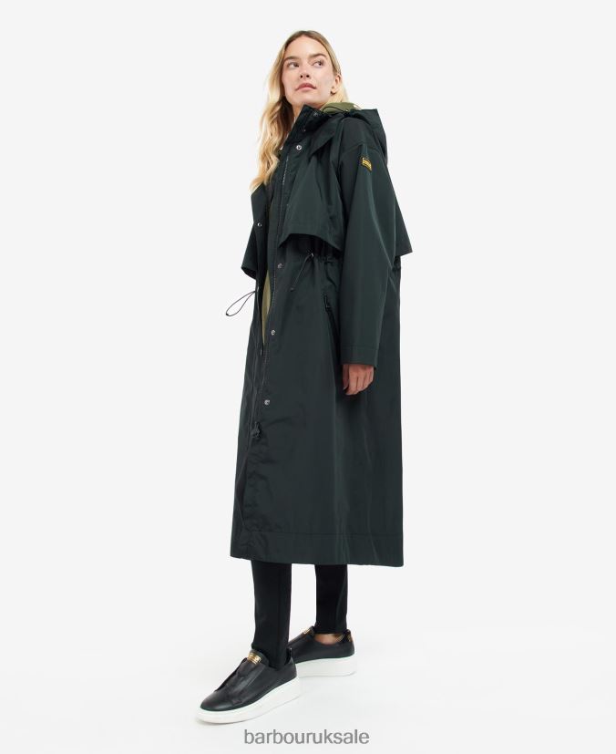 Crossfields Waterproof Trench Coat Barbour Women R08LB61532 Clothing Palmer Green