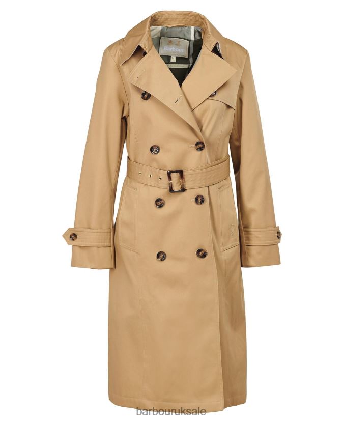 Greta Showerproof Trench Coat Barbour Women R08LB61524 Clothing Midnight/Rosewood Tartan