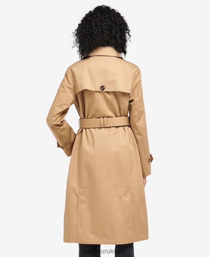 Greta Showerproof Trench Coat Barbour Women R08LB61524 Clothing Midnight/Rosewood Tartan