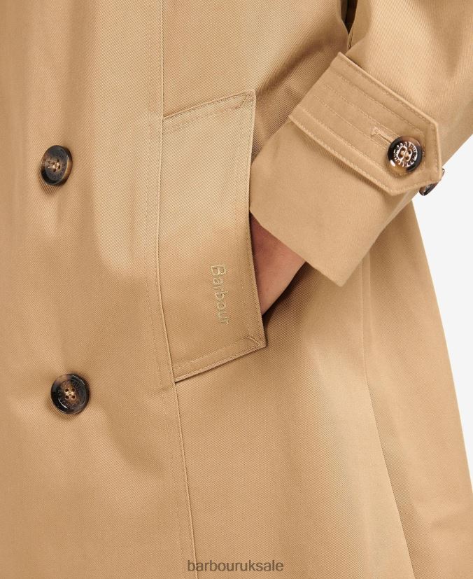 Greta Showerproof Trench Coat Barbour Women R08LB61524 Clothing Midnight/Rosewood Tartan