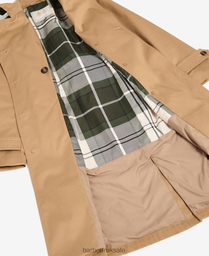 Greta Showerproof Trench Coat Barbour Women R08LB61524 Clothing Midnight/Rosewood Tartan