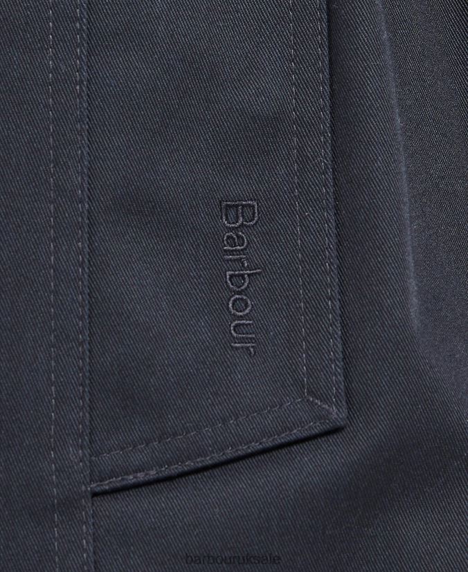 Greta Showerproof Trench Coat Barbour Women R08LB61531 Clothing Midnight/Rosewood Tartan