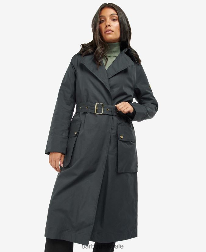 Powerbuilt Waterproof Trench Coat Barbour Women R08LB61538 Clothing Black/Northumberland Check