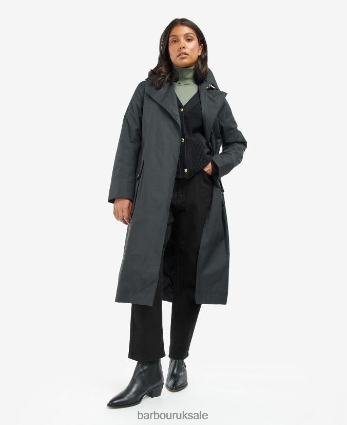 Powerbuilt Waterproof Trench Coat Barbour Women R08LB61538 Clothing Black/Northumberland Check