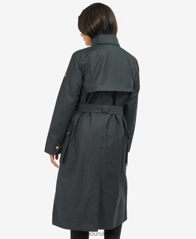 Powerbuilt Waterproof Trench Coat Barbour Women R08LB61538 Clothing Black/Northumberland Check