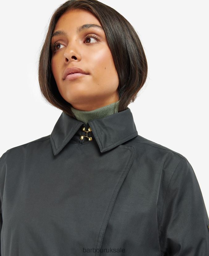 Powerbuilt Waterproof Trench Coat Barbour Women R08LB61538 Clothing Black/Northumberland Check