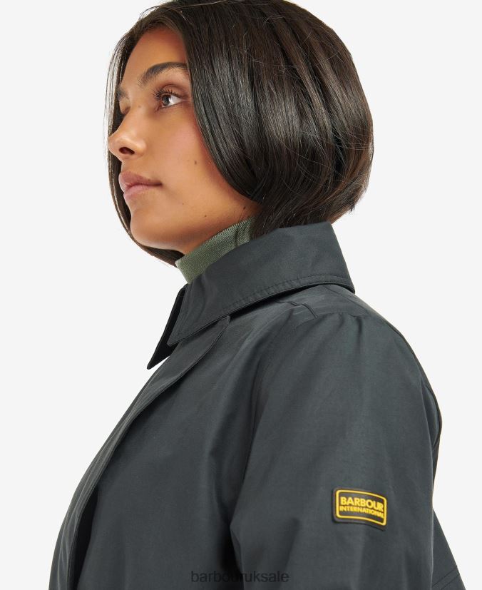 Powerbuilt Waterproof Trench Coat Barbour Women R08LB61538 Clothing Black/Northumberland Check