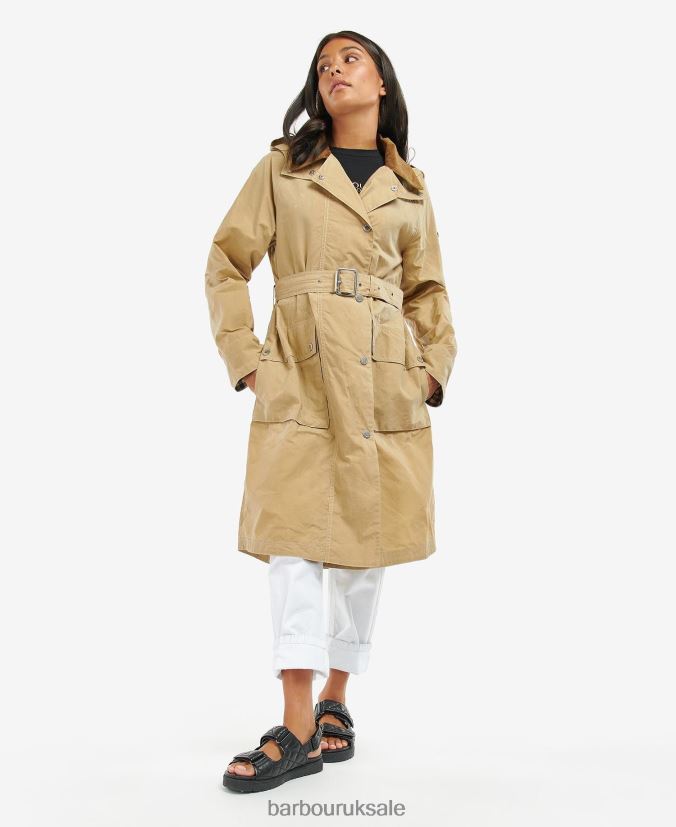 Rossin Showerproof Trench Coat Barbour Women R08LB61529 Clothing Midnight Green/Midnight Green Check