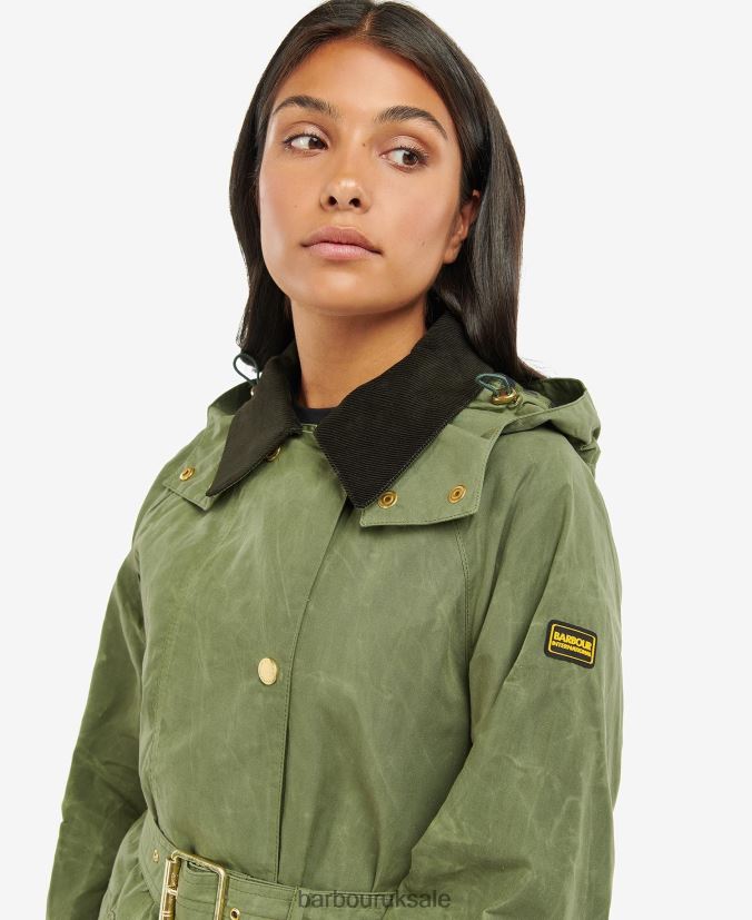 Rossin Showerproof Trench Coat Barbour Women R08LB61539 Clothing Midnight Green/Midnight Green Check