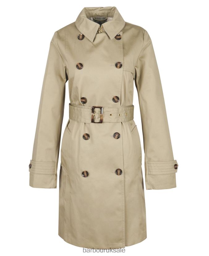 Short Greta Showerproof Trench Coat Barbour Women R08LB61526 Clothing Dark Navy/Ancient Poplar