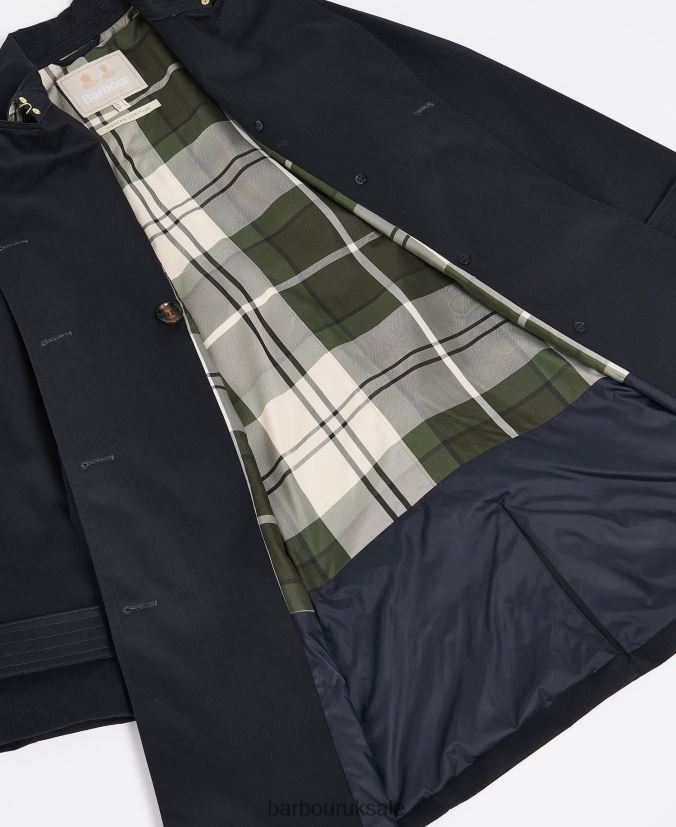 Short Greta Showerproof Trench Coat Barbour Women R08LB61528 Clothing Dark Navy/Ancient Poplar