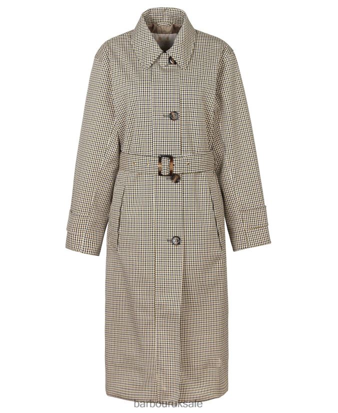 Somerland Check Trench Coat Barbour Women R08LB61525 Clothing Poplar Green Micro Check