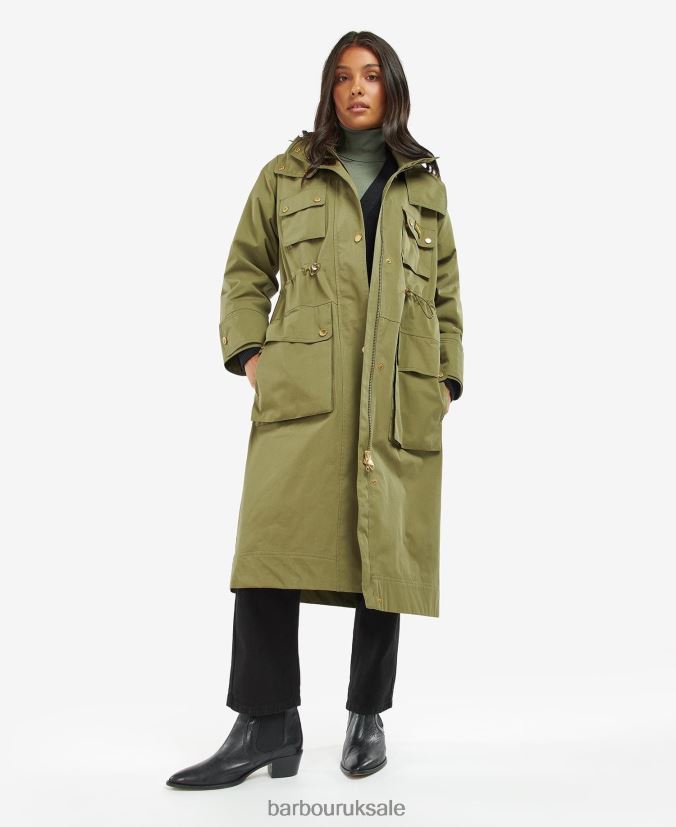 Thruxton Waterproof Trench Coat Barbour Women R08LB61536 Clothing Midnight Green