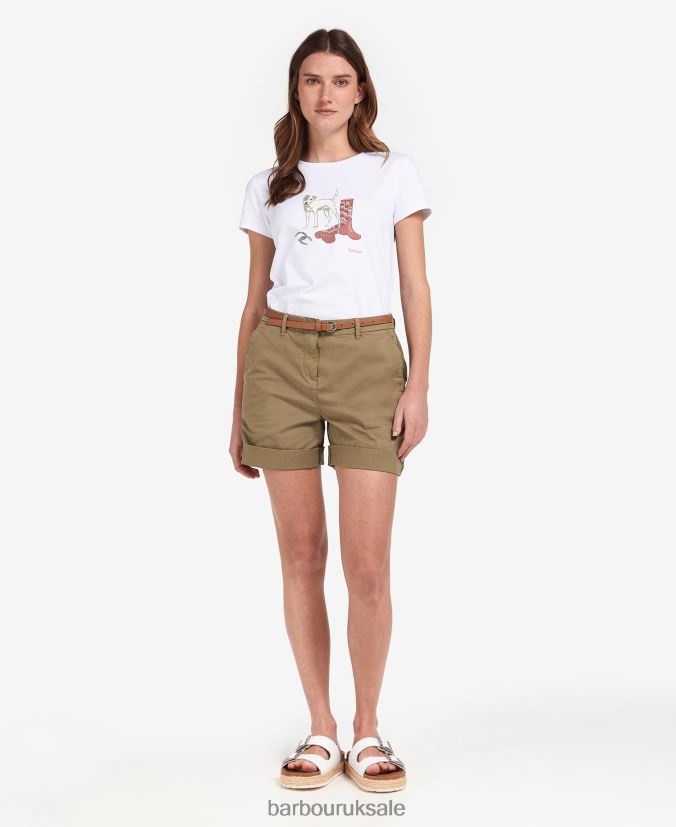 Chino Shorts Barbour Women R08LB61764 Clothing Classic White