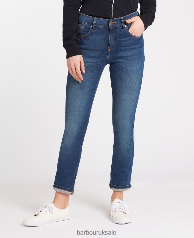 Essential Slim Jeans Barbour Women R08LB61772 Clothing Worn Blue