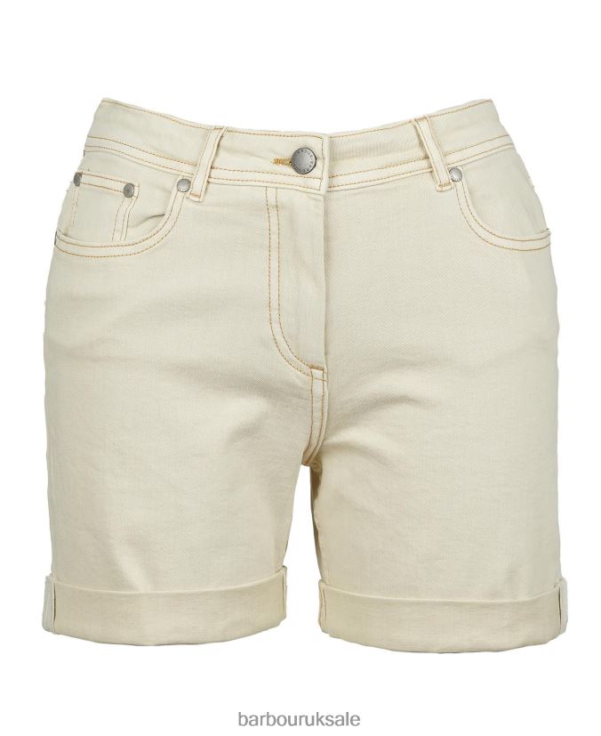 Maddison Denim Shorts Barbour Women R08LB61769 Clothing Ecru