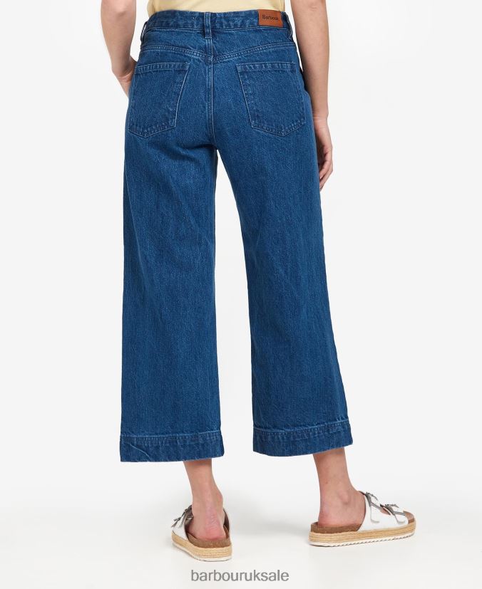 Southport Cropped Jeans Barbour Women R08LB61770 Clothing Ecru