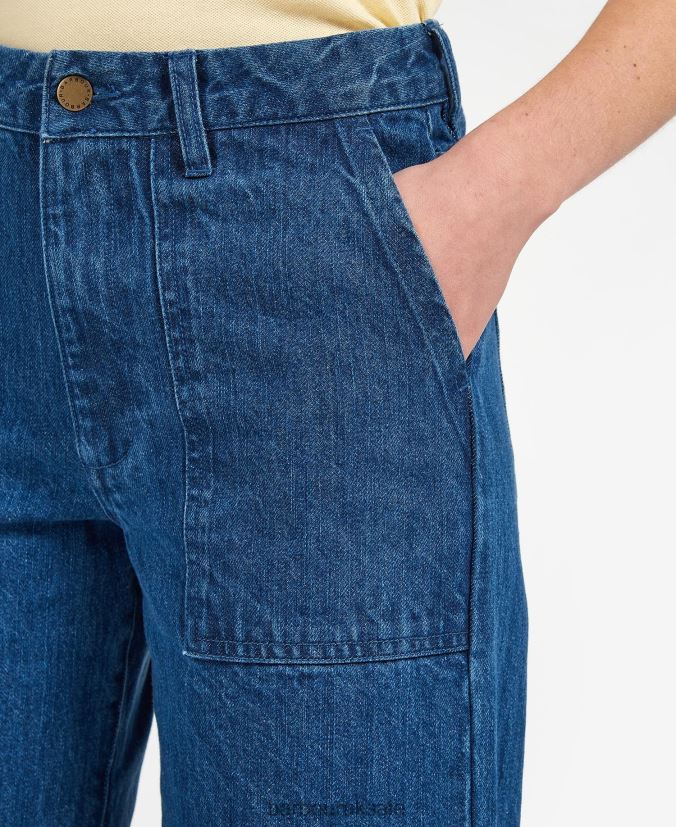 Southport Cropped Jeans Barbour Women R08LB61770 Clothing Ecru