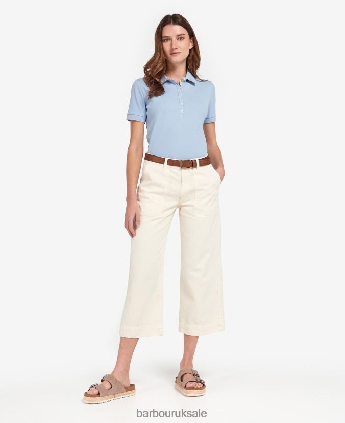 Southport Cropped Jeans Barbour Women R08LB61773 Clothing Ecru