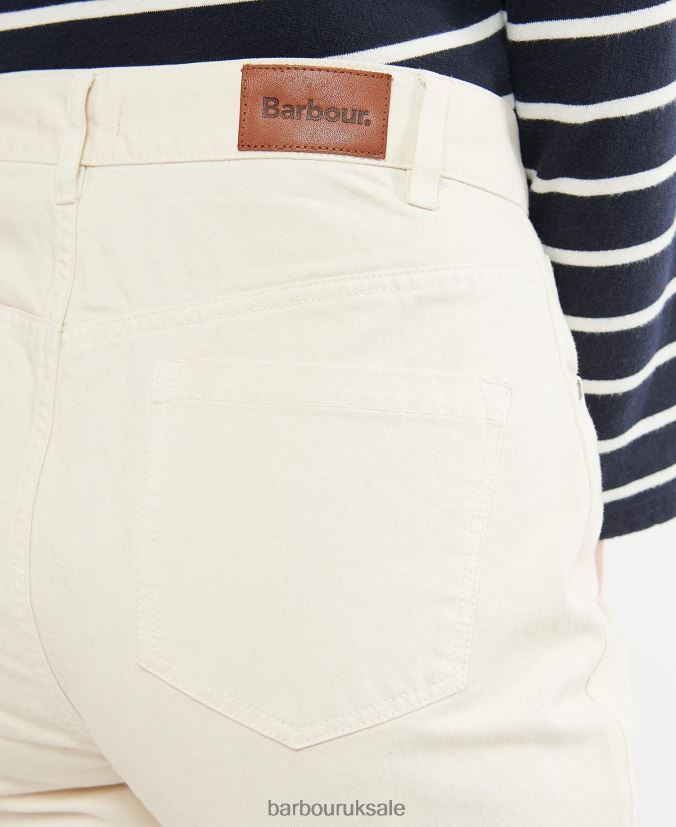 Westbury Barrel Leg Jeans Barbour Women R08LB61782 Clothing Ecru