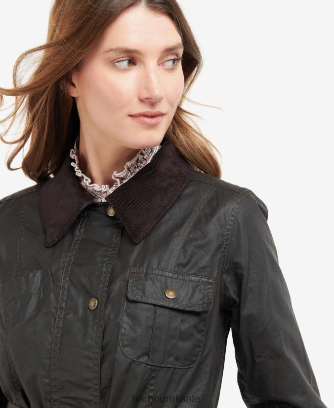 Belted Beadnell Waxed Jacket Barbour Women R08LB61394 Clothing Rustic/Classic