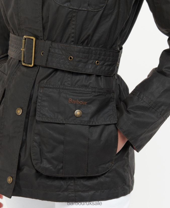 Belted Beadnell Waxed Jacket Barbour Women R08LB61394 Clothing Rustic/Classic