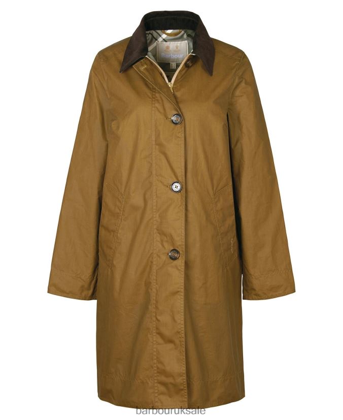 Brora Wax Jacket Barbour Women R08LB61391 Clothing Sand/Ancient Poplar