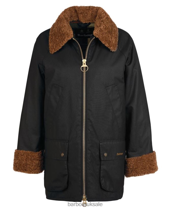 Carloway Wax Jacket Barbour Women R08LB61385 Clothing Fern/Classic Tartan