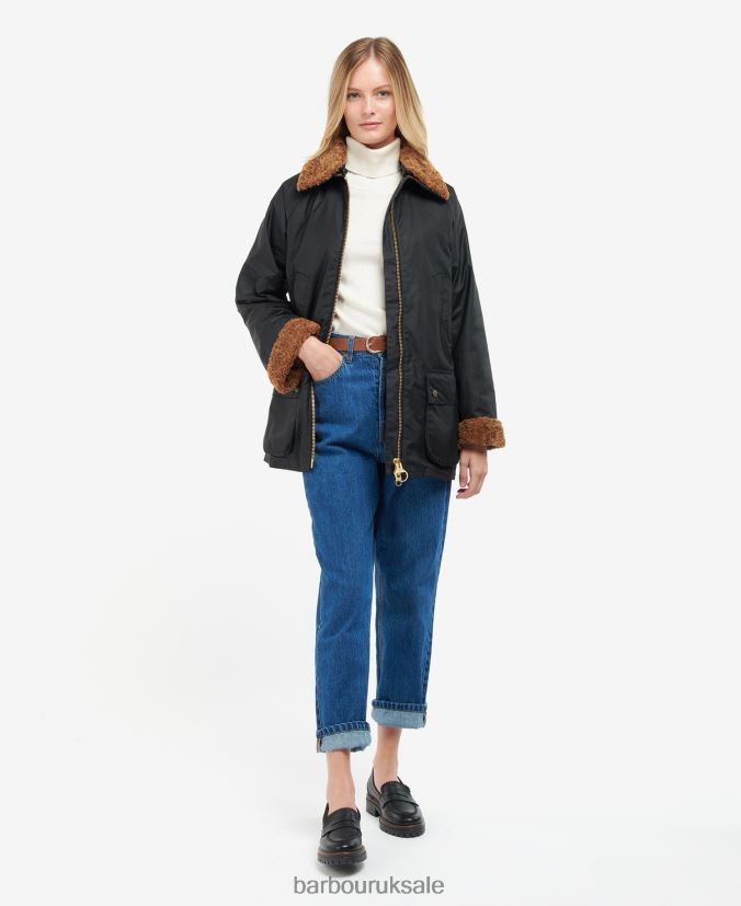 Carloway Wax Jacket Barbour Women R08LB61385 Clothing Fern/Classic Tartan
