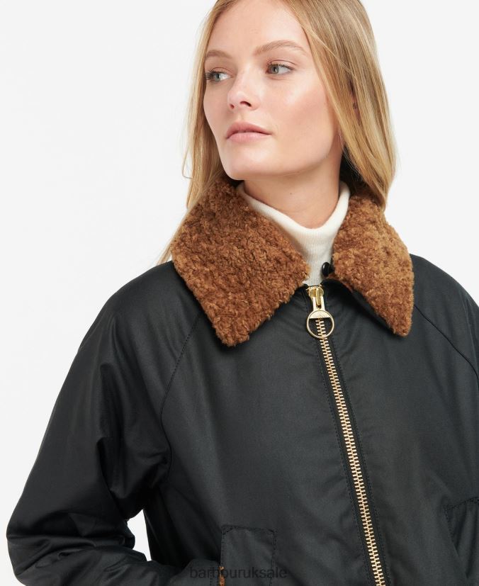 Carloway Wax Jacket Barbour Women R08LB61385 Clothing Fern/Classic Tartan