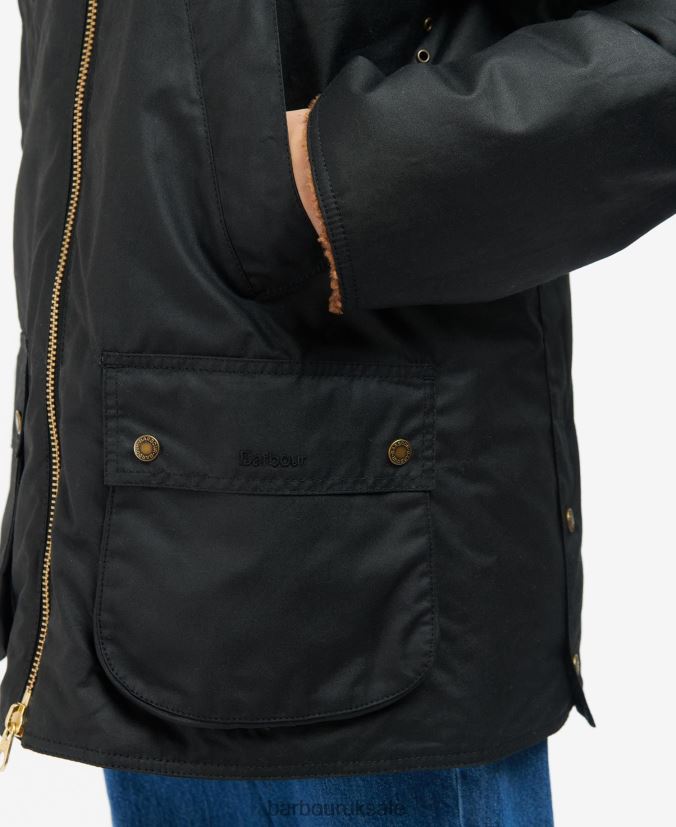 Carloway Wax Jacket Barbour Women R08LB61385 Clothing Fern/Classic Tartan