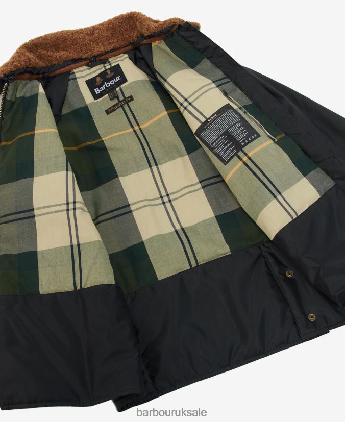 Carloway Wax Jacket Barbour Women R08LB61385 Clothing Fern/Classic Tartan
