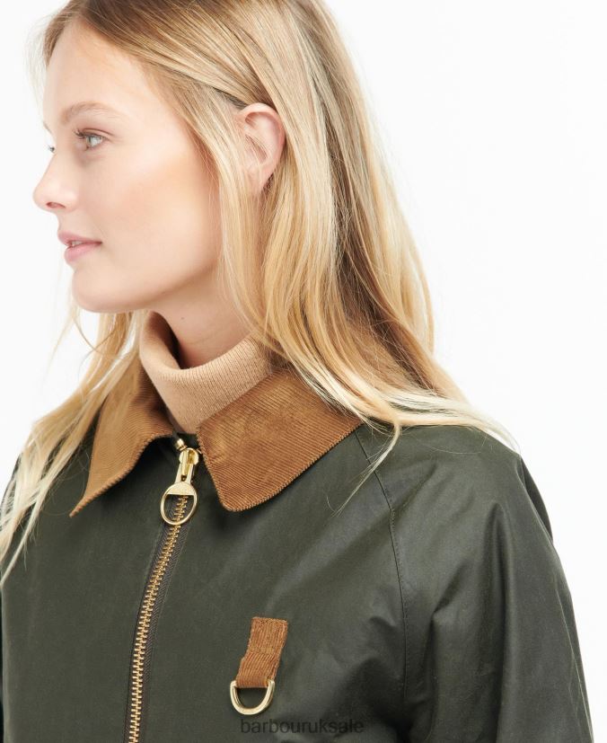 Eddleston Waxed Jacket Barbour Women R08LB61367 Clothing Archive Olive/Ancient