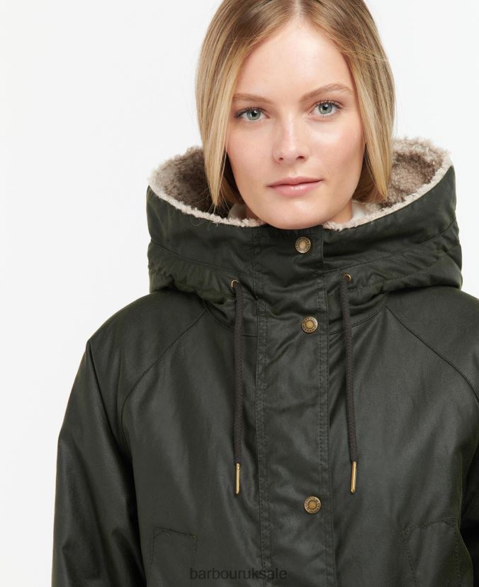 Gunnister Wax Jacket Barbour Women R08LB61375 Clothing Black/Ancient Tartan