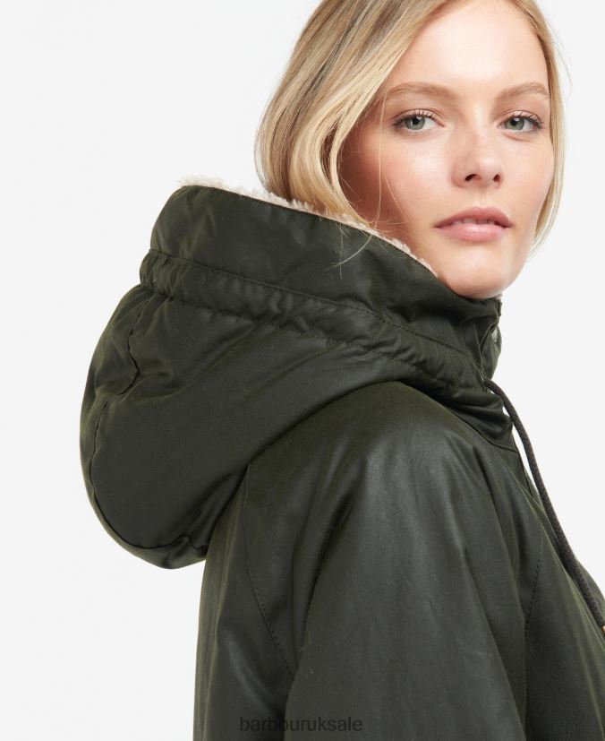 Gunnister Wax Jacket Barbour Women R08LB61375 Clothing Black/Ancient Tartan