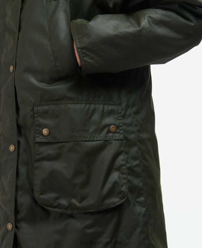 Gunnister Wax Jacket Barbour Women R08LB61375 Clothing Black/Ancient Tartan