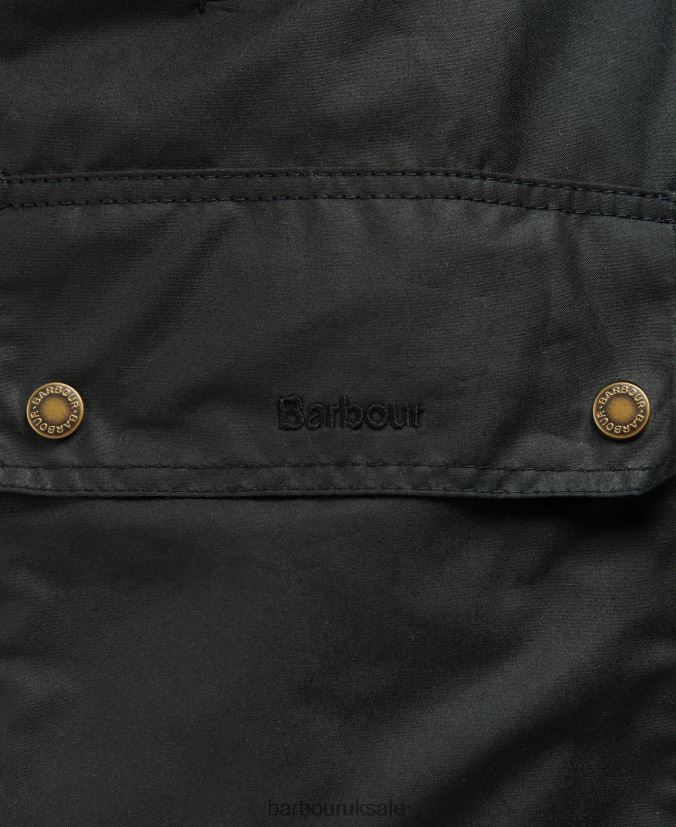 Gunnister Wax Jacket Barbour Women R08LB61395 Clothing Black/Ancient Tartan