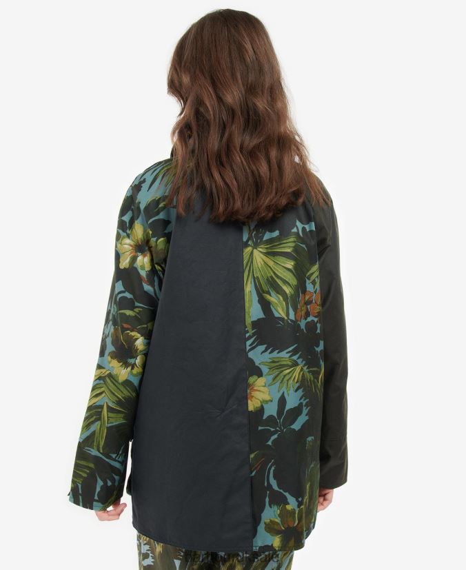 Handley Wax Jacket Barbour x House of Hackney Women R08LB61384 Clothing Limerence/Sky/Navy