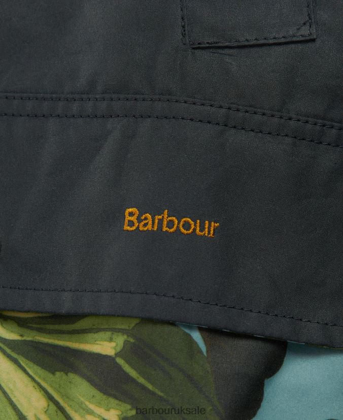 Handley Wax Jacket Barbour x House of Hackney Women R08LB61384 Clothing Limerence/Sky/Navy