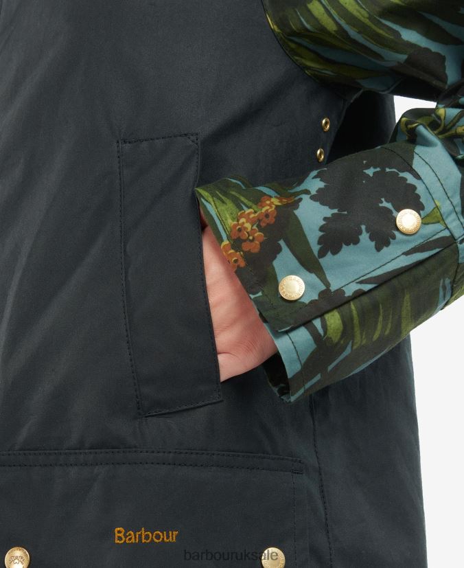 Handley Wax Jacket Barbour x House of Hackney Women R08LB61384 Clothing Limerence/Sky/Navy
