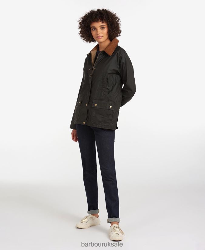Lightweight Acorn Wax Jacket Barbour Women R08LB61393 Clothing Dark Olive