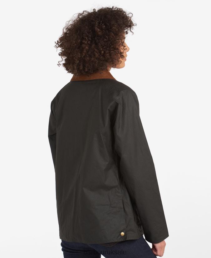 Lightweight Acorn Wax Jacket Barbour Women R08LB61393 Clothing Dark Olive