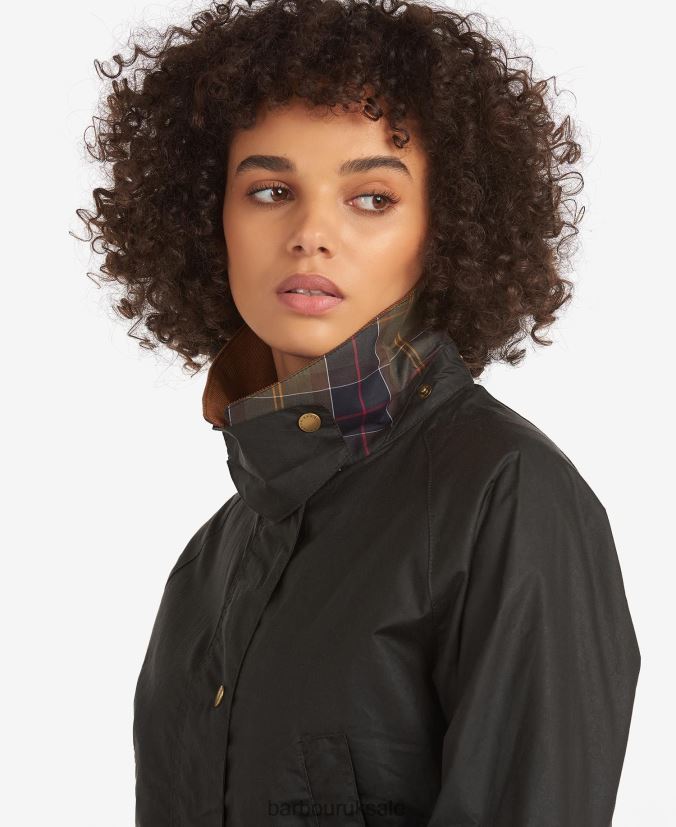 Lightweight Acorn Wax Jacket Barbour Women R08LB61393 Clothing Dark Olive