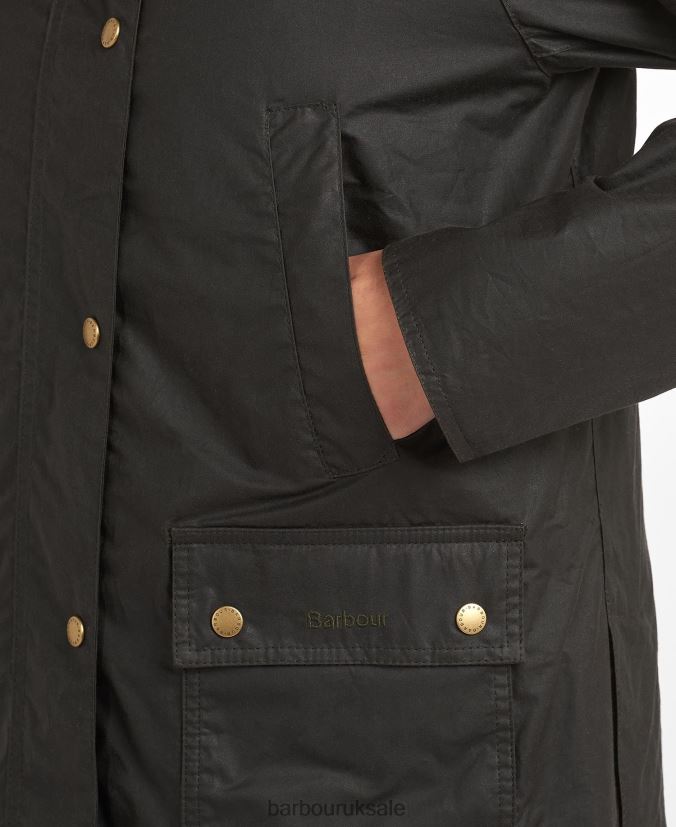 Lightweight Acorn Wax Jacket Barbour Women R08LB61393 Clothing Dark Olive