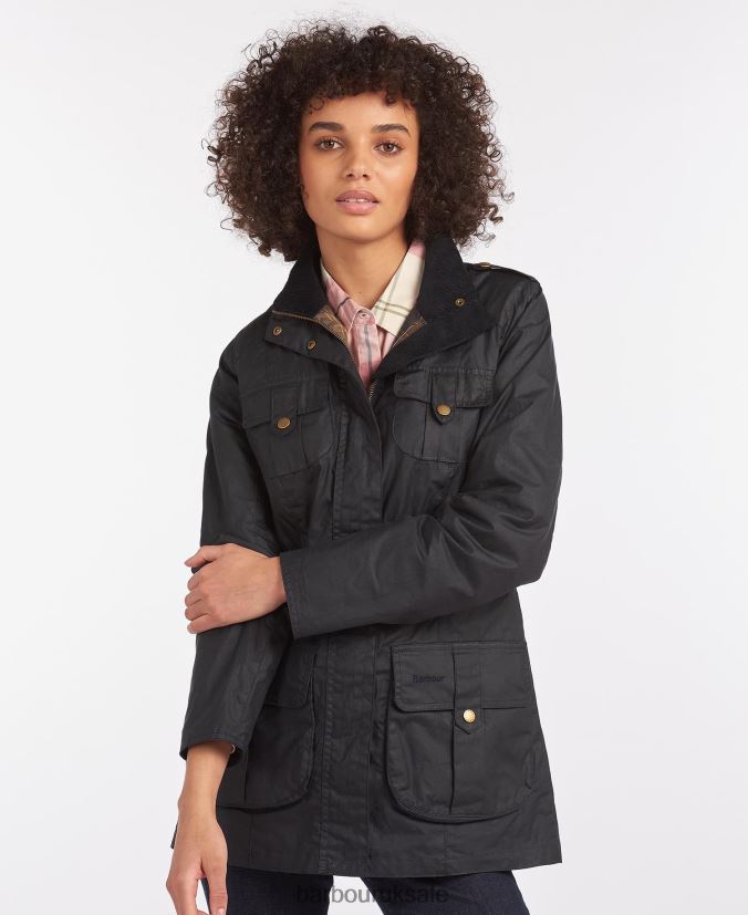 Lightweight Defence Waxed Cotton Jacket Barbour Women R08LB61389 Clothing Royal Navy/Classic