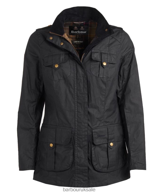 Lightweight Defence Waxed Cotton Jacket Barbour Women R08LB61389 Clothing Royal Navy/Classic