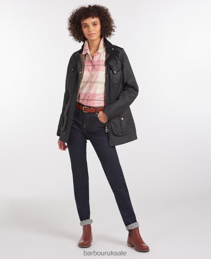 Lightweight Defence Waxed Cotton Jacket Barbour Women R08LB61389 Clothing Royal Navy/Classic